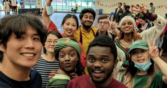Group of international students taking a selfie